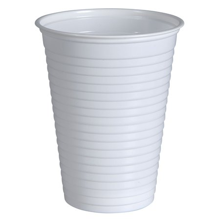 ABENA Cups, Cold, Drinking Cup with Grooves, 7.1 Ounce, White, 3.5" Height, 2.75" Diameter, PS 5572